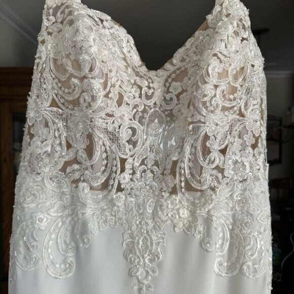 NWT Galina Signature Style SV830 Sheer Bodice Lace Wedding Dress - Picture 7 of 16